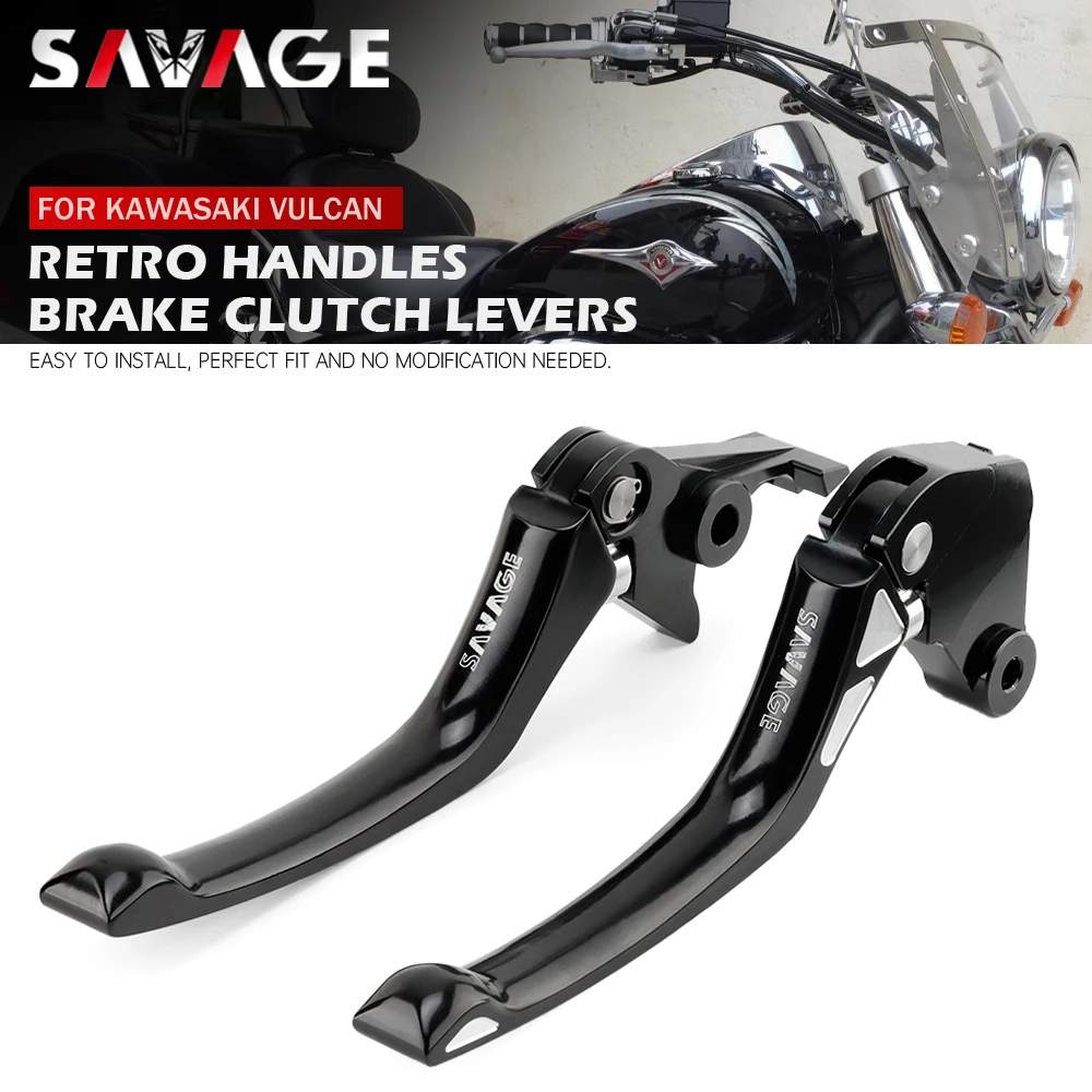 

Motorcycle Retro Brake Clutch Levers For Kawasaki Vulcan 400 800 900 2000 VN400 VN800 VN900 CNC Adjustable Control Handles