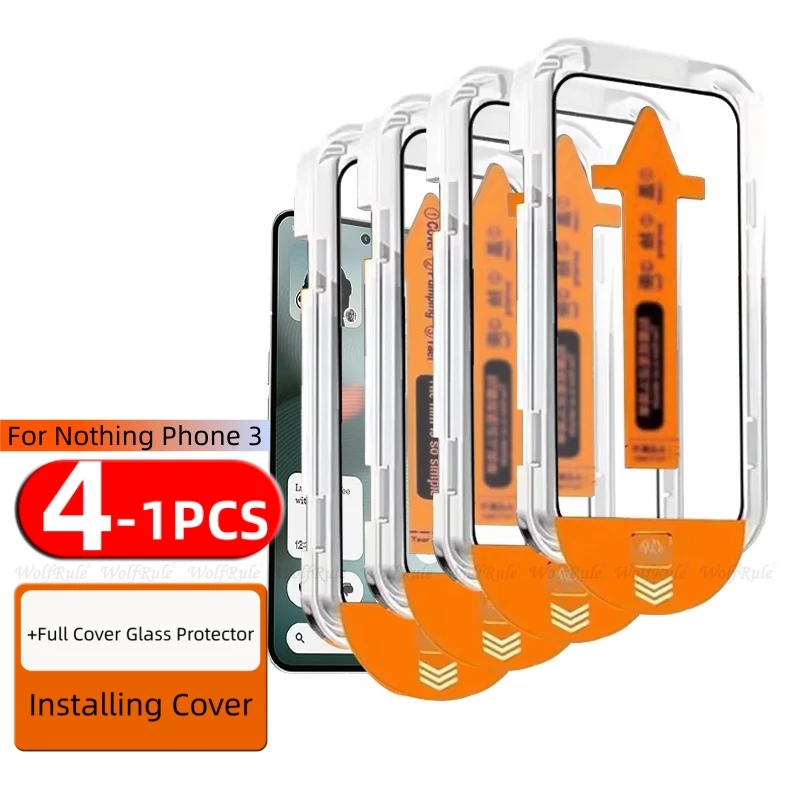 1/2/3/4 Stück Schutzglas für Nothing Phone 3, Gehärtetes Glas 9H HD Vollständige Abdeckung Staubfreier Displayschutz für Nothing Phone 3