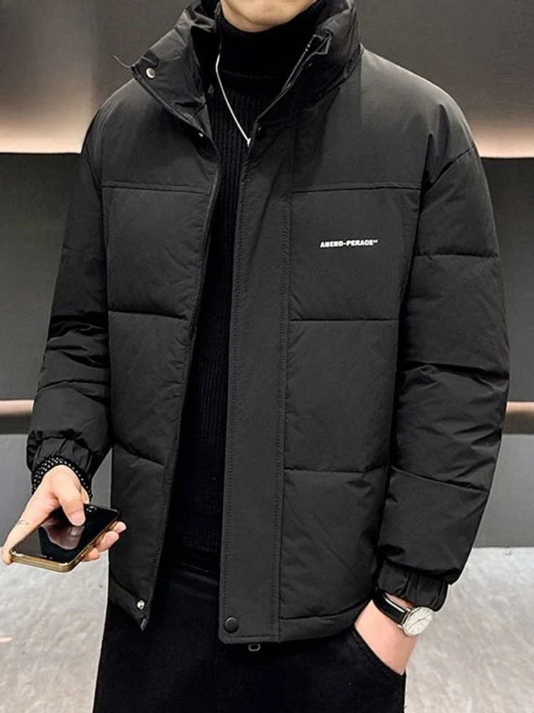 

Мужская утепленная хлопковая куртка свободного кроя, повседневная, зимняя, модная, с длинными рукавами, на молнии, цветная, полиэстер...