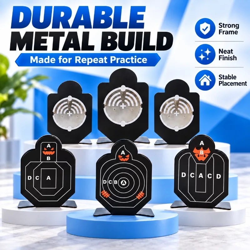 Hobby Game Metal Resetting Target Sturdy Base with Crisp Sound When Struck