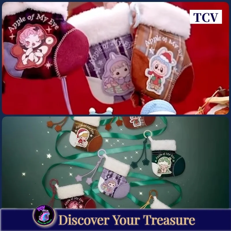 Tcv Popmart حقيبة صغيرة أبل من سلسلة عيني صندوق أعمى قلادة صندوق غامض عيد الميلاد الجوارب الديكور شجرة عيد الميلاد فتاة هدية