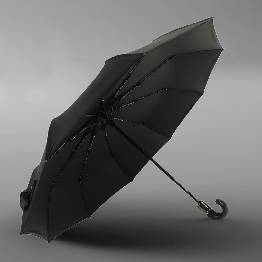 

Black Non-deformable Automatic Umbrella With Fine Stitching No Lo Thread Convenient Rain Umbrella Type 1