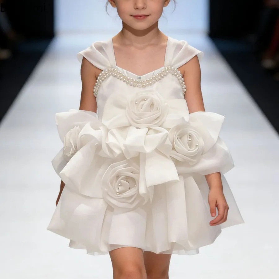 High End Banquet Baby Girls Birthday Party Dress Formal First Year Christmas Costume Flower Boy Wedding Fluffy Princess Dress