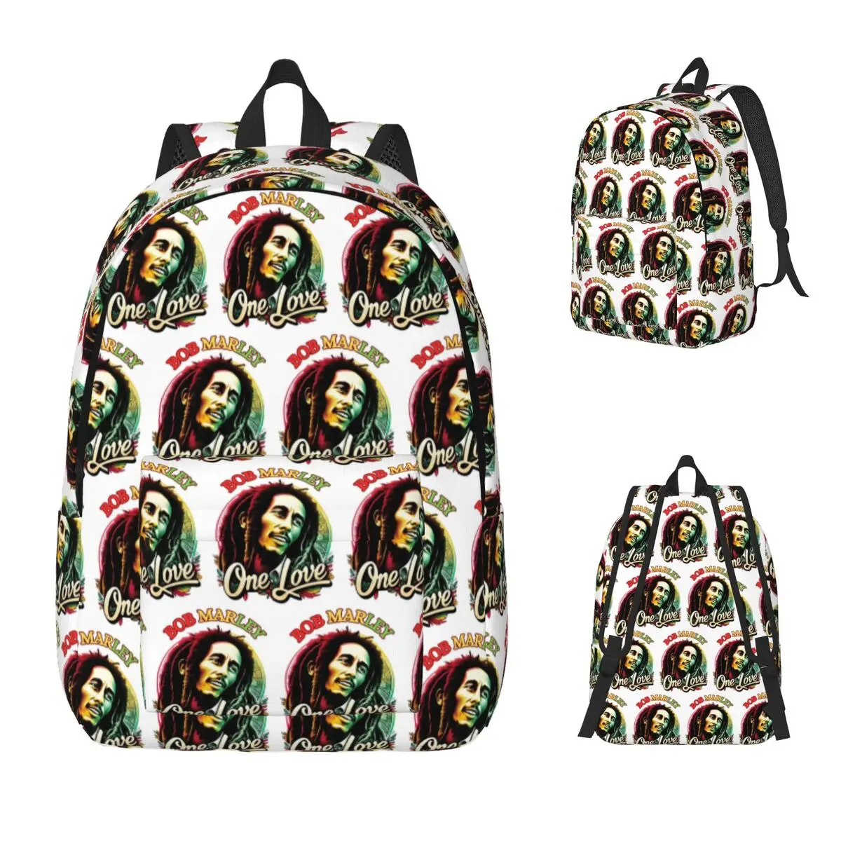 Jamaica Reggae Rock Bob Marley Backpack Daypack Large Capacity Kids BookBag School Bag Shoulder Bags for Men Women