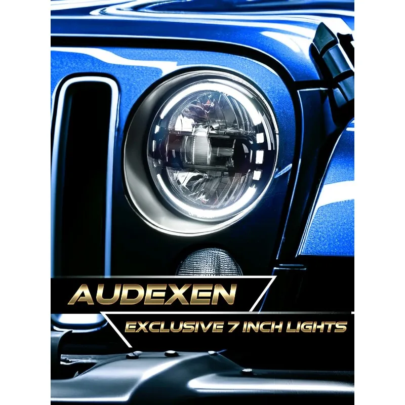 Upgraded 1200% Bright 7 Inch LED Headlights Round JK 7