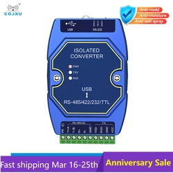CH340 Optical Isolated Industrial Converter COJXU E810-U15C USB to RS485/RS232/TTL Converter With Type-C Interface DC4.5~5.5V