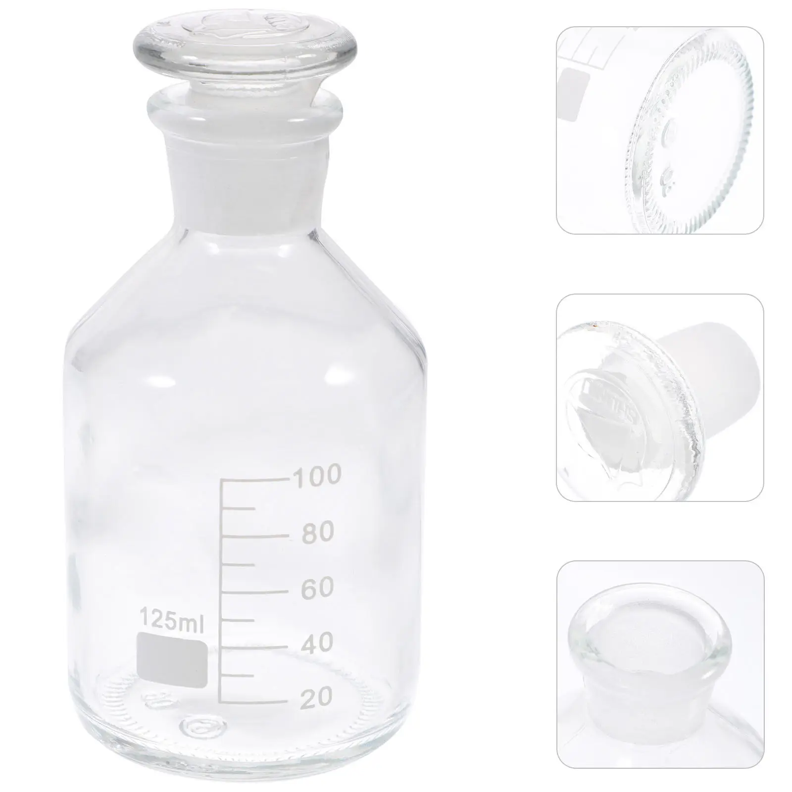 1Pcs Wide Mouth Laboratory Glass Reagent Bottle Borosilicate Chemistry Sample Storage Container Frosted Stopper