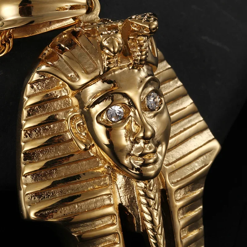 Pyramid stainless steel  pendant Titanium steel golden mummies ancient Egyptian queen pendant