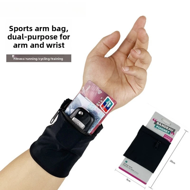 Zipper Running Bags Lightweight Wrist Wallet Pouch for Phone Key Card Sweatband Gym Fitness Sports Cycling Wristband Arm Bag