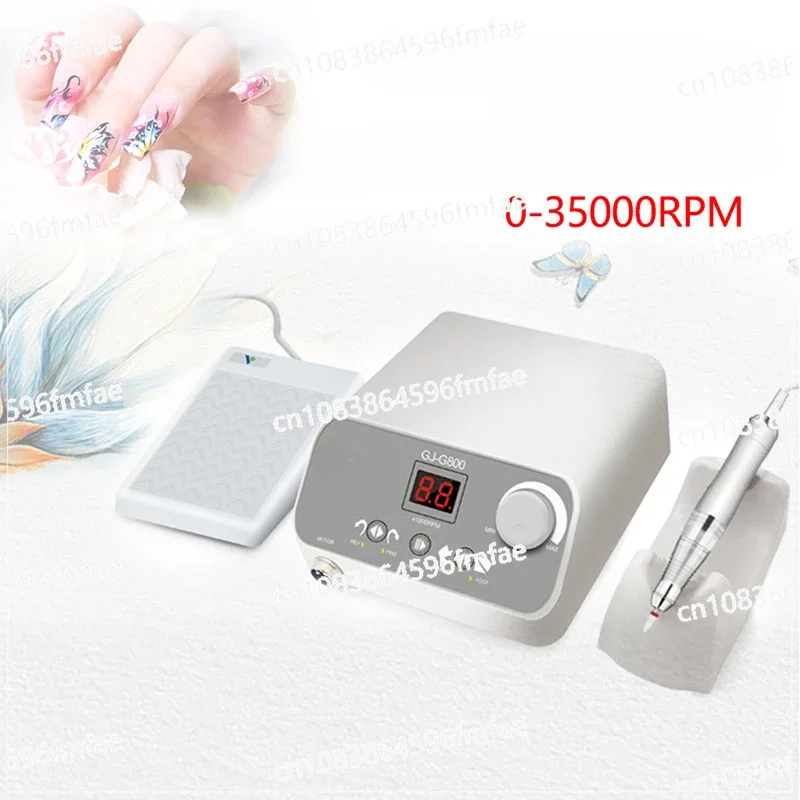 35000 RPM Professional Nail Micromotor Lab Polishing Machine with Brushless Handle GJ-G800 for Nail Polish Gel Jewelry 50w