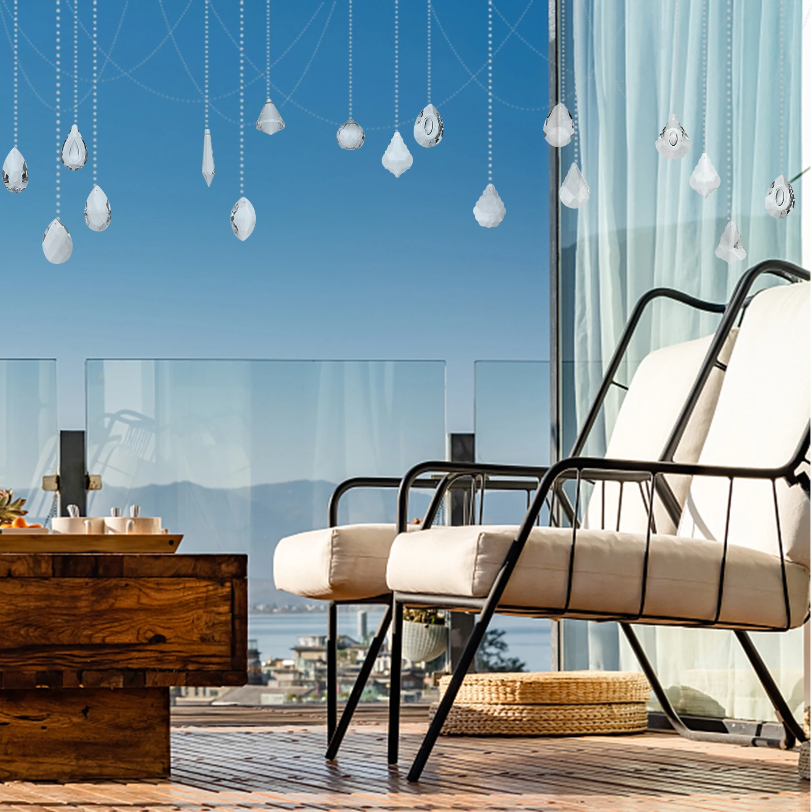

15Pcs Crystal Prisms Pendant Decor Hanging Suncatchers for Windows Home Garden Decoration Crystal Prisms ,Window Decor