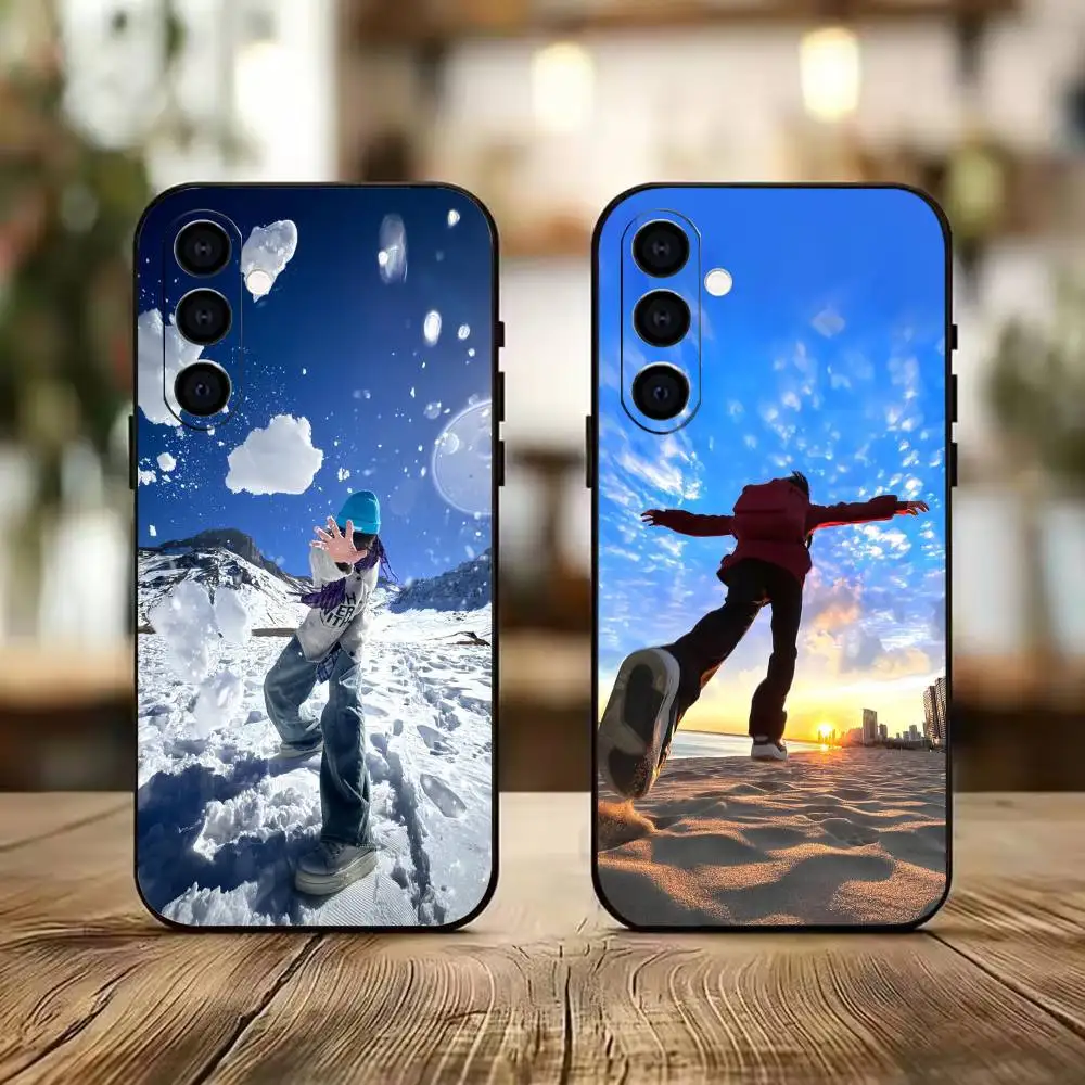 Go outdoors to Relax Phone Case Black Silicone Soft For Samsung A73,A72,A71,A70,A53,A52,A51