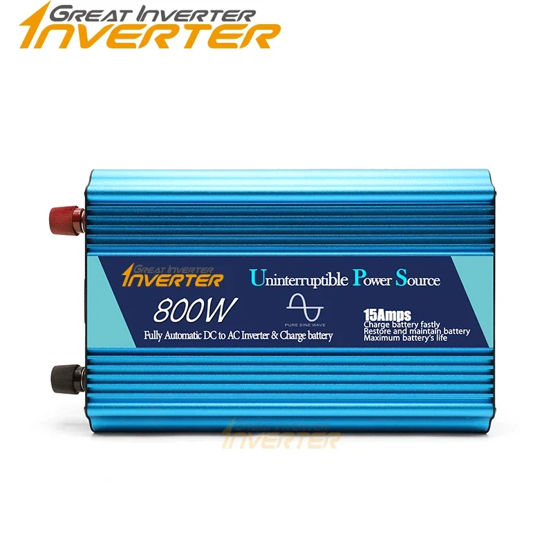 12V/20A  24V/10A  220V 110V 800w pure sine wave inverter UPS Voltage transformer converter LED display USB charging dual socket