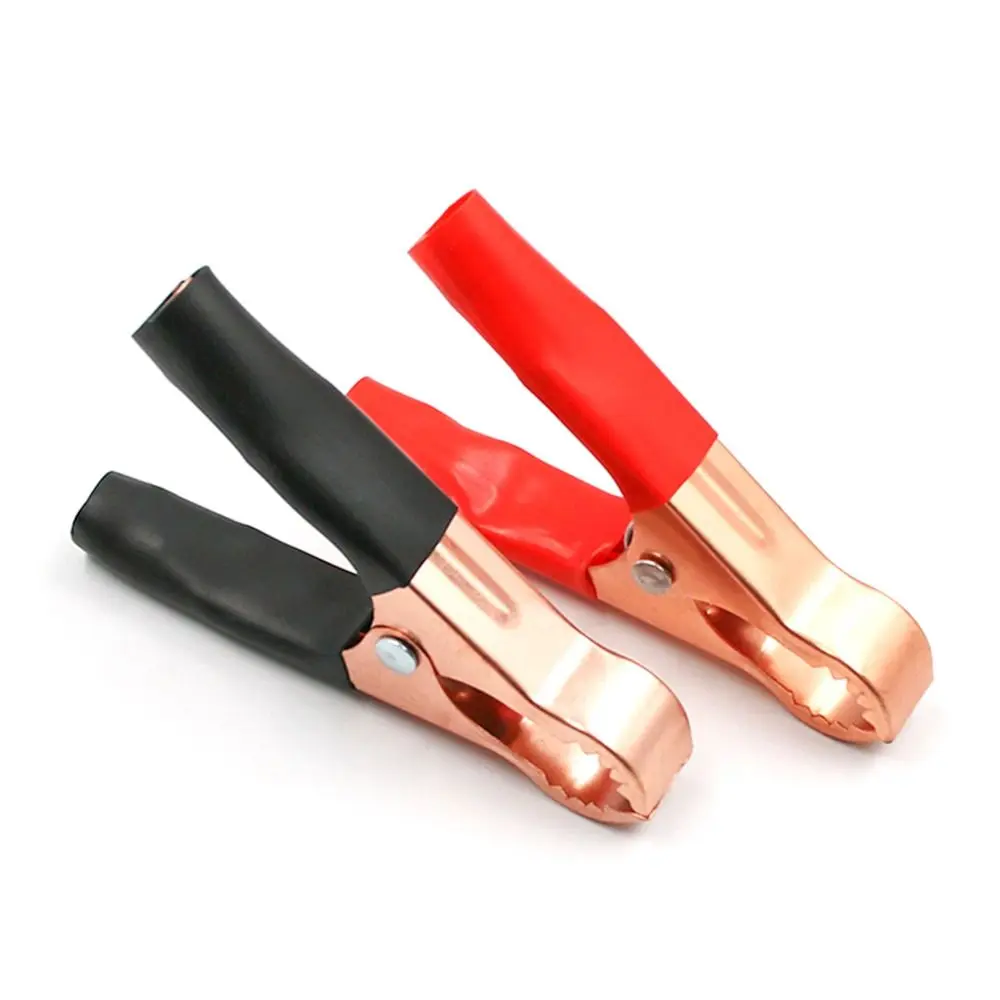 8cm Large Size Red + Black Crocodile Clip Lightweight 50A Battery Test Lead Clamps Universal Sharp Teeth Alligator Clips