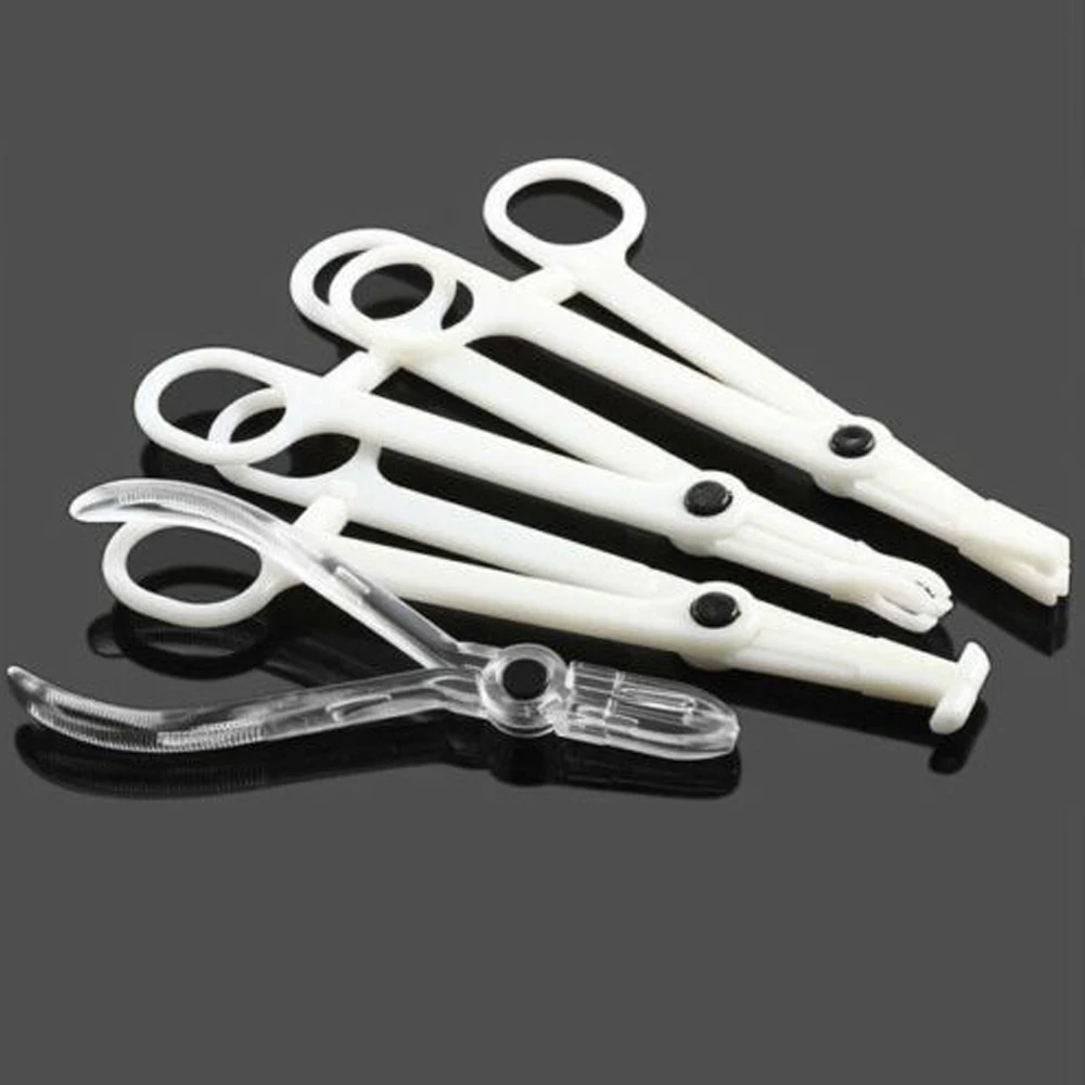 WKOUD 1PC Profession Acrylic Disposable Body Piercing Plier Plastic Clamp Body Ear Lip Navel Nose Tongue Eyebrow Forcep Tool