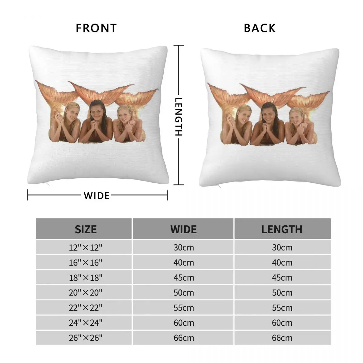 H2o Just Add Water Emma Cleo Rikki Square Pillowcase Polyester Linen Velvet Pattern Decor Throw Pillow Case Home Cushion Cover