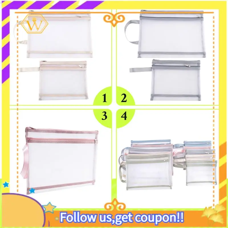Latest-10 Pack Colored Double-Layer Mesh Zipper Pouch Bags, Building Block Sets Toy Storage & Organization 5Pcs A4+5Pcs A5 Easy