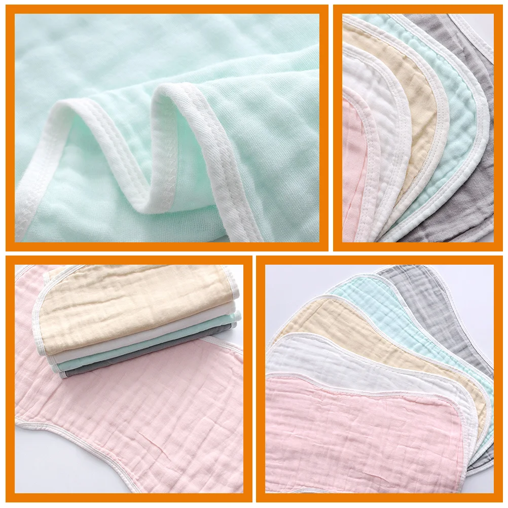 

5pcs Burp Cloths Baby Absorbent Newborn Hiccup Soft Fabric Machine Washable Saliva Towels for Infant Toddler Mealtime Clothing