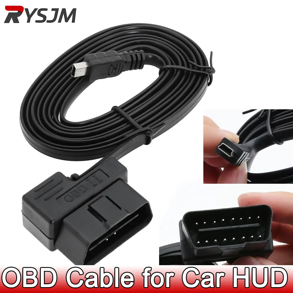 1.7m OBD II OBD 2 7 8 16 Pin to Mini USB Connecting Cable for Car HUD Head up Display OBD2 Connection Cable for car Head Up Disp