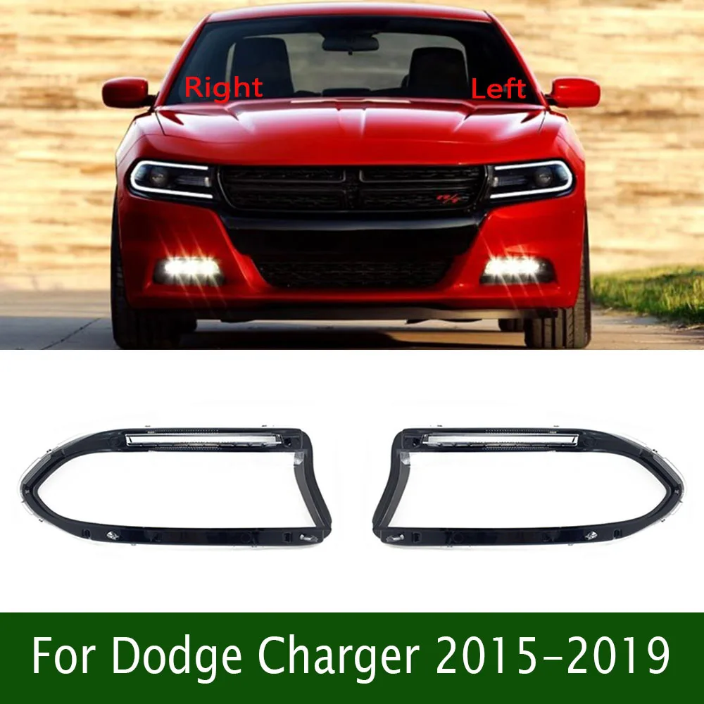 

For Dodge Charger 2015-2019 Front Headlight Cover Shell Headlamps Lampshade Lens Glass Replace Original Lampshade Plexiglass
