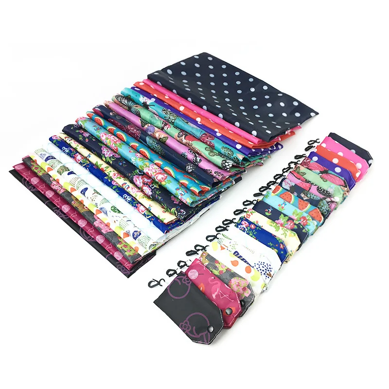 1pc Printed Polyester Organizer Bag Fashionable Recyclable Travel Foldable Reusable Eco Friendly Shopping Bag(Color Random)