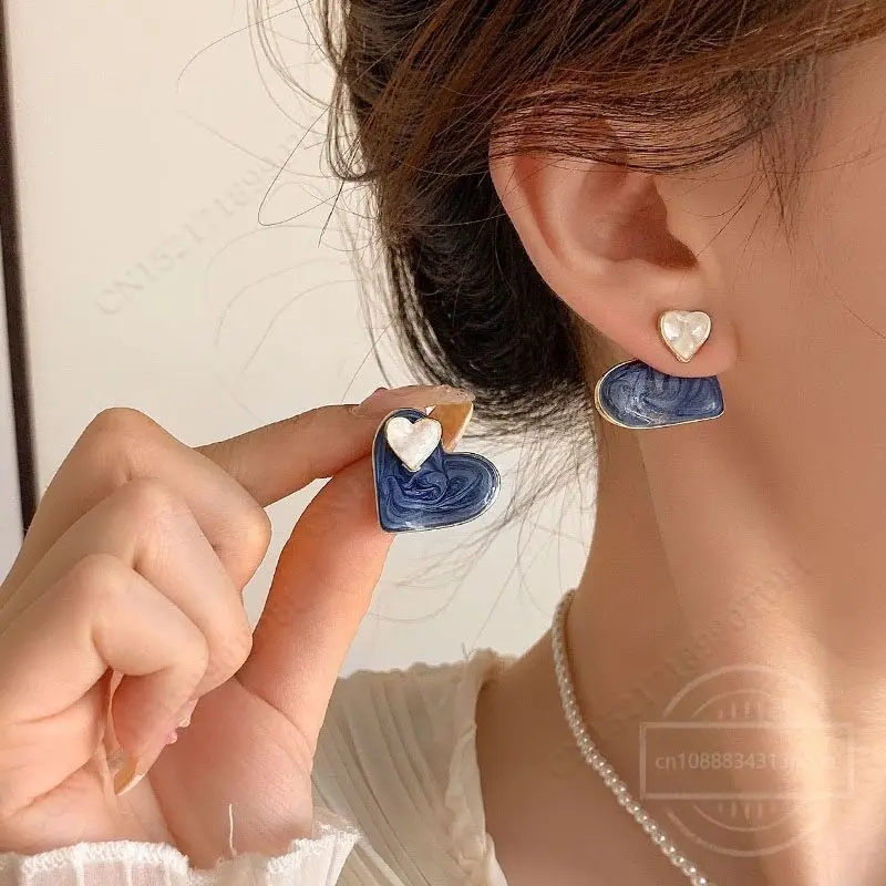 Fashion Vintage Resin Geometric Drop Earrings for Women Charms Elegant Irregular Blue Pendant Earrings Jewelry Party Gifts