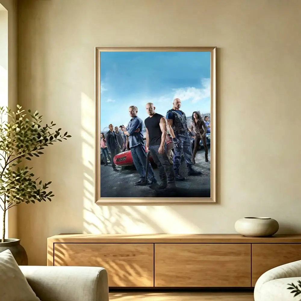 Classic Car Movie Fast F-FuriouS  Poster High Quality Dorm Living Room Aesthetic Wall Decoration Painting Stickers Gift