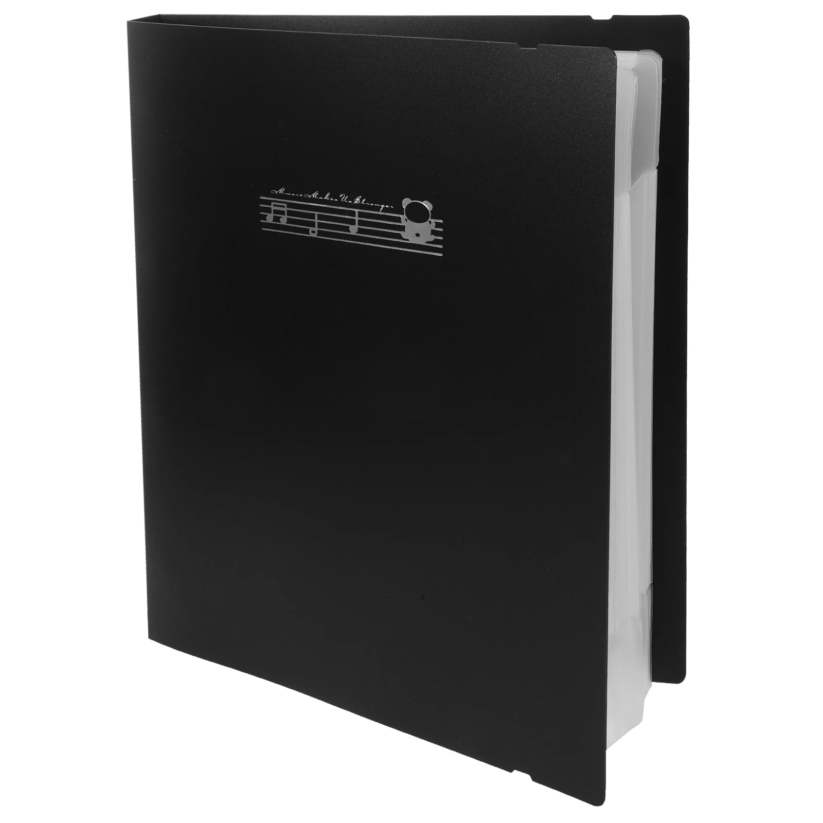 

Clarinet Flip Notebook Cello A4 Paper Holder Marching Band Pp Binder with Plastic Sleeves Office