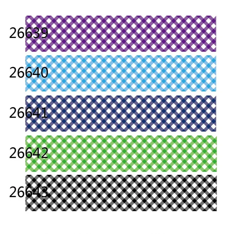 

(50yards) Wholesale Plaid Checked Pattern Printed Grosgrain Ribbon for Hairbows Sewing Handmade Materials