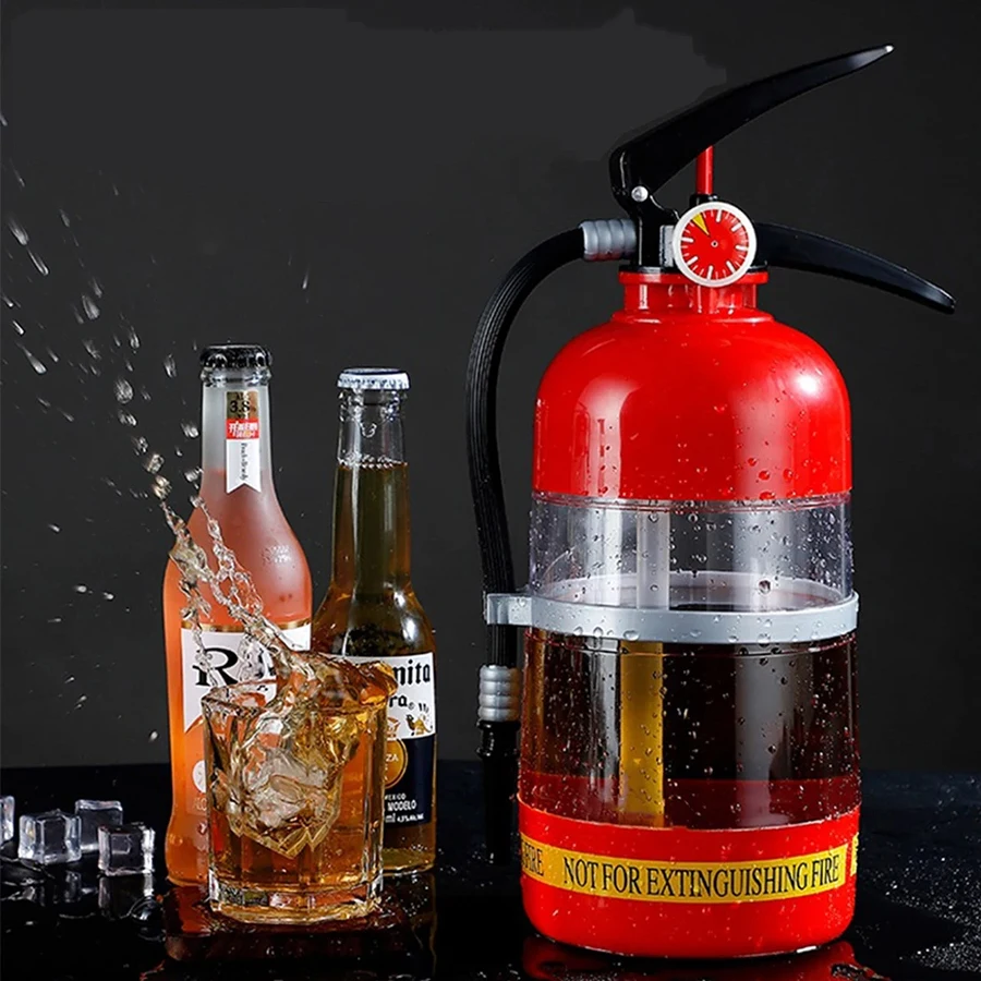 1.5L/3L Hand Press Type Wine Whiskey Drink Dispenser Fire Extinguisher Pourer Shape Wine Decanator Novelty for Bar Accessory