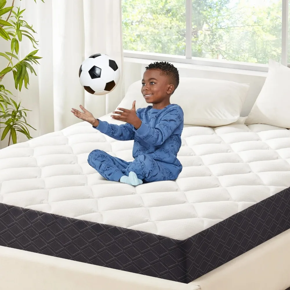 

5 inch Twin Mattress, Gel Memory Foam Pillowtop for Kids and Adults, CertiPUR-US Certified, Fiberglass-Free