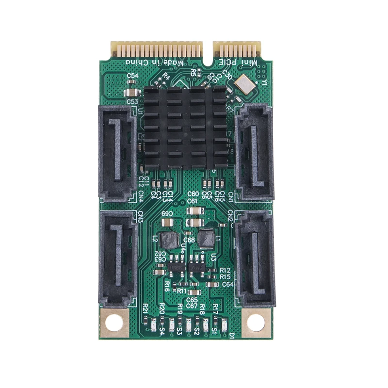 Mini PCIE to SATA Card Mini PCI Express to 4 Port SATA3.0 6Gb Expansion Card Riser Converter SSD HDD SATA3 Controller Multiplier