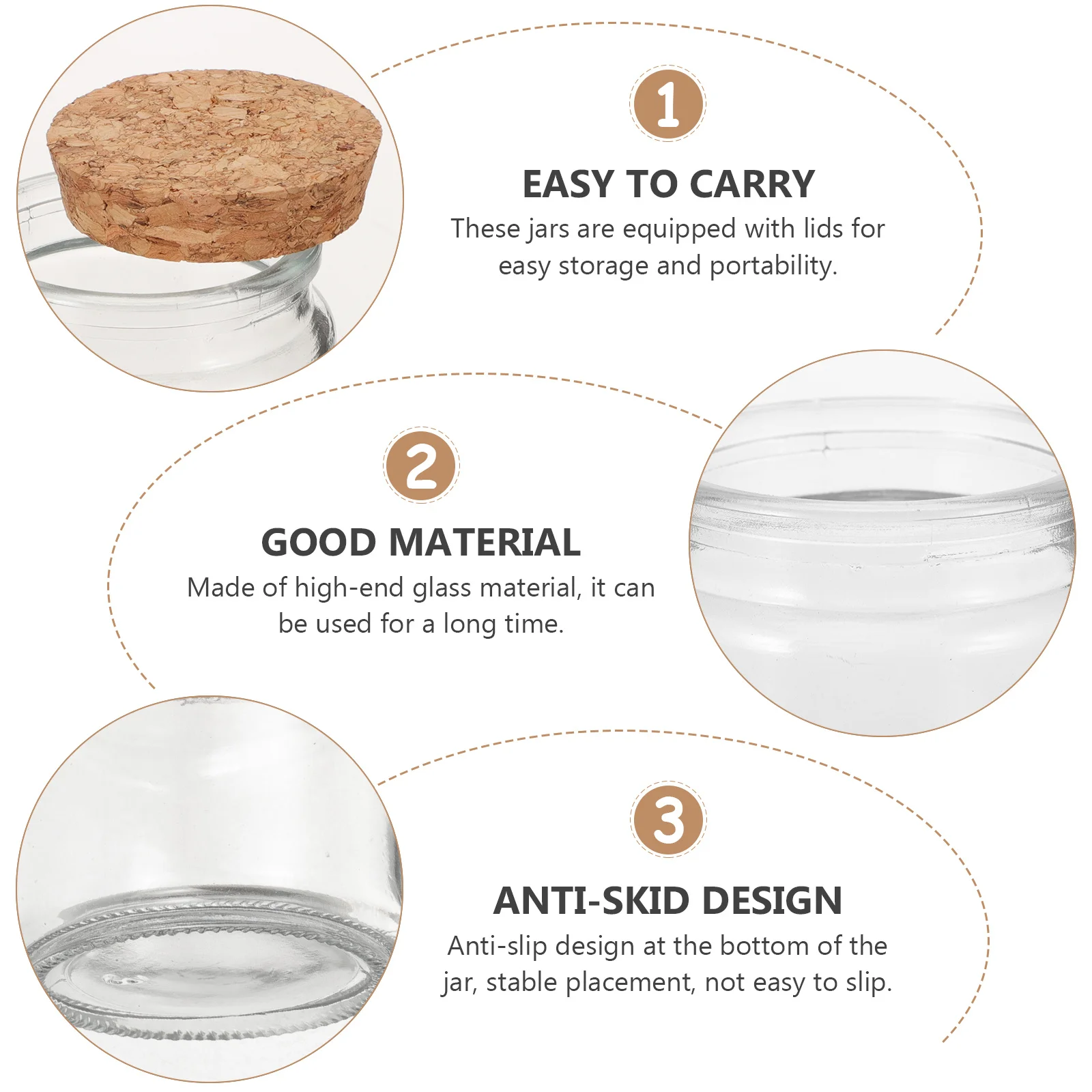 

8Pcs Glass Containers Empty with Lids Durable for DIY Making Aromatherapy Holder Home Storage Glass Holder