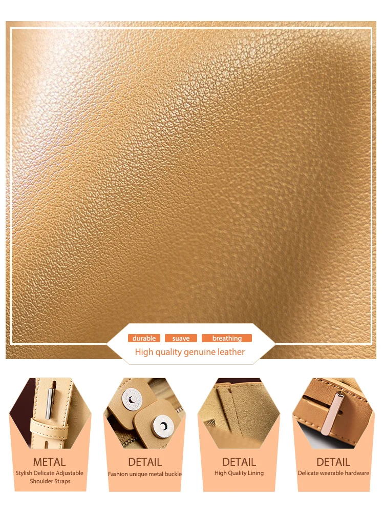Zency جديد 2025 TrendyTwo طبقة جلد البقر المتسوق حقيبة كتف ركاب دلو كبير حقيبة يد بسيطة عالية الجودة حقيبة نسائية صغيرة #6