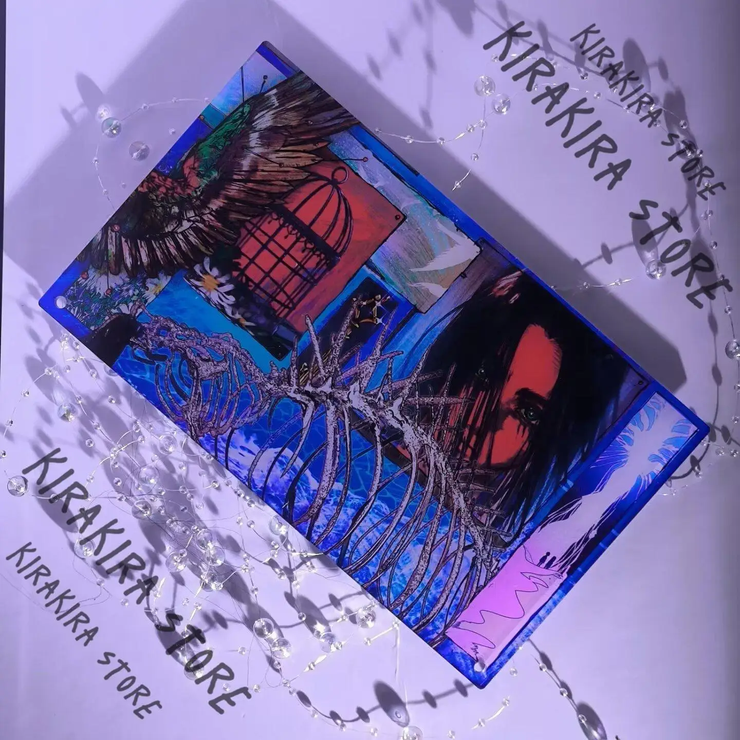 

Attack on Titan Eren Jaeger Anime Acrylic Colorful Cosplay Water Ripple Thick Brick Coloured Paper Pendant Accessories