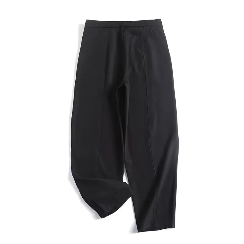 Maxdutti Minimalist And Fashionable Commuting Loose Casual Pants Women Black Lantern Type Trousers Office Ladies Pants