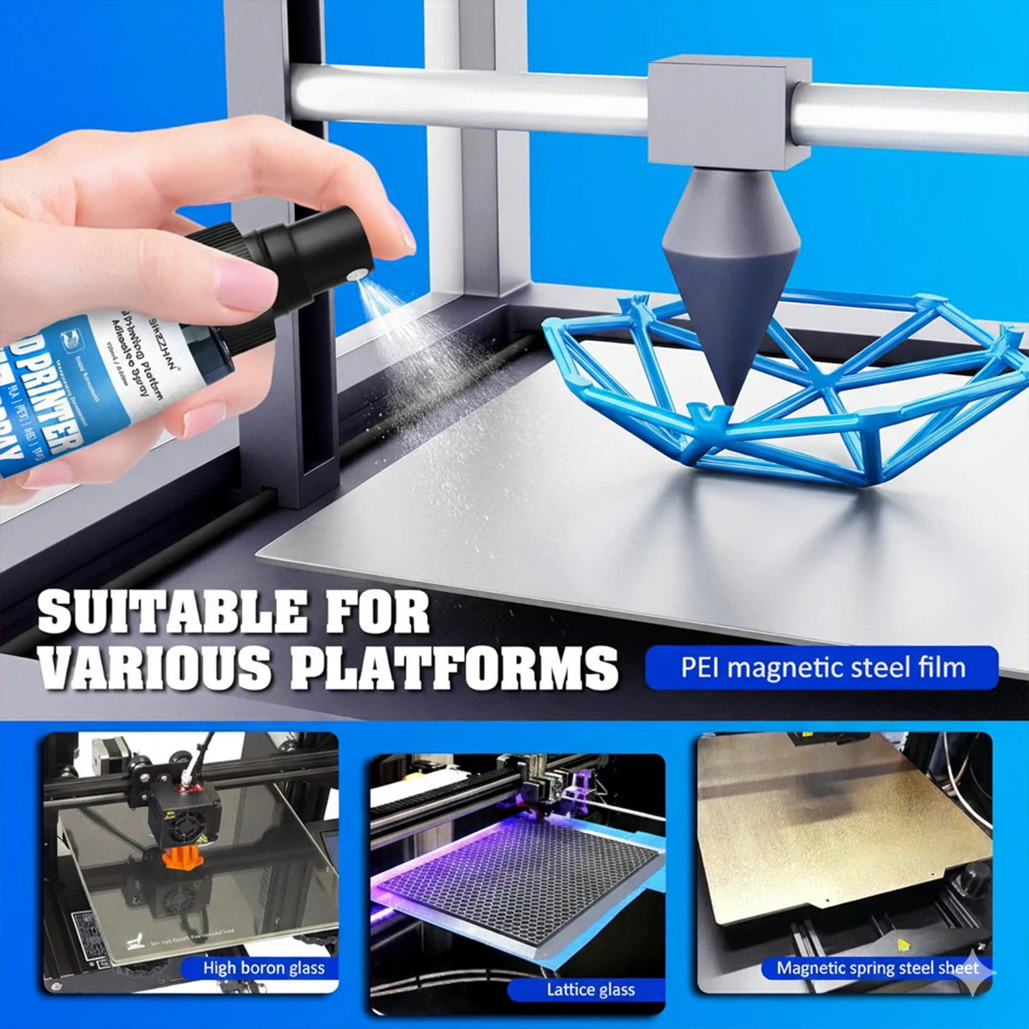 40-teiliges 3D-Drucker-Werkzeugset & Anti-Warp-Bett-Klebespray, FDM SLA Reinigungs- und Veredelungszubehör, Rückstandsfreier PLA ABS Klebstoff für Maker – Detail 4