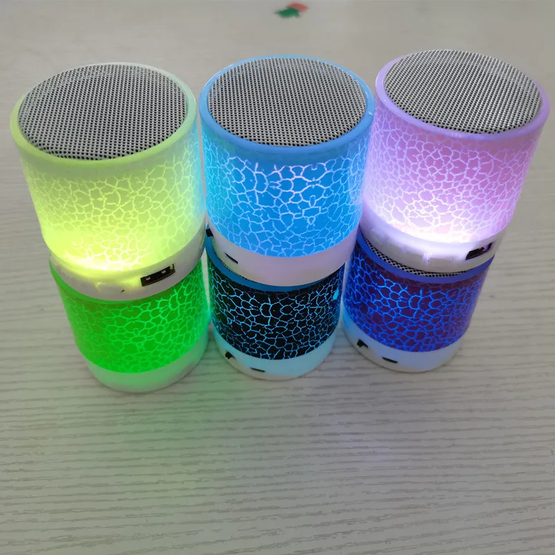 6Pcs LED Wireless Bluetooth Speaker Light TF Card USB Crack Cylindrical Audio Subwoofer Sound Box For Mobile Phone