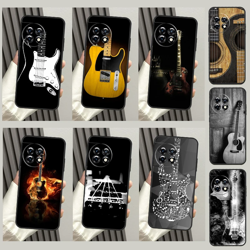 Guitar Music Case For Oneplus 11 10 9 Pro 10T 9RT Ace Pro For Oneplus Nord 2 2T N20 N10 CE 2 Lite Cover