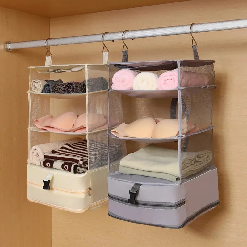 Hanging Travel Storage Bag Multi-Functional Dormitory Wardrobe Organizer for Clothing Underwear Socks Compression Bag for Home