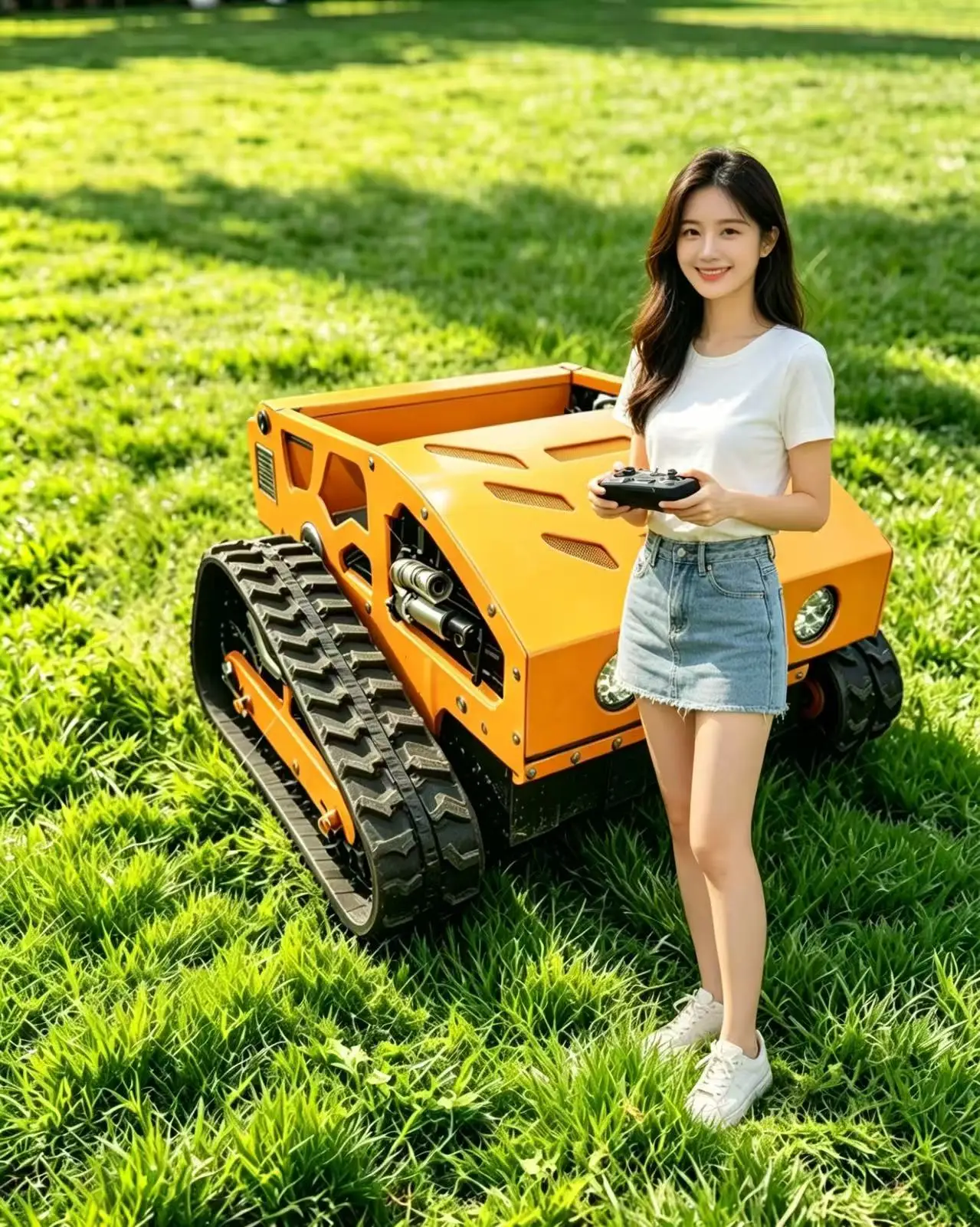2026 Model Rechargeable Wireless Robotic Lawn Mower with Remote Control – Electric, Suitable for Gardens, Parks, and Residential