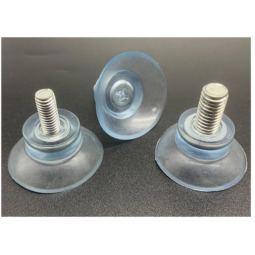 PVC Round Clear Sucker Glass/Screw Suction Cup Soft Anti Slip Pads Non Adhesive Bumpers Pad  Pad For Table Glass Top image 3