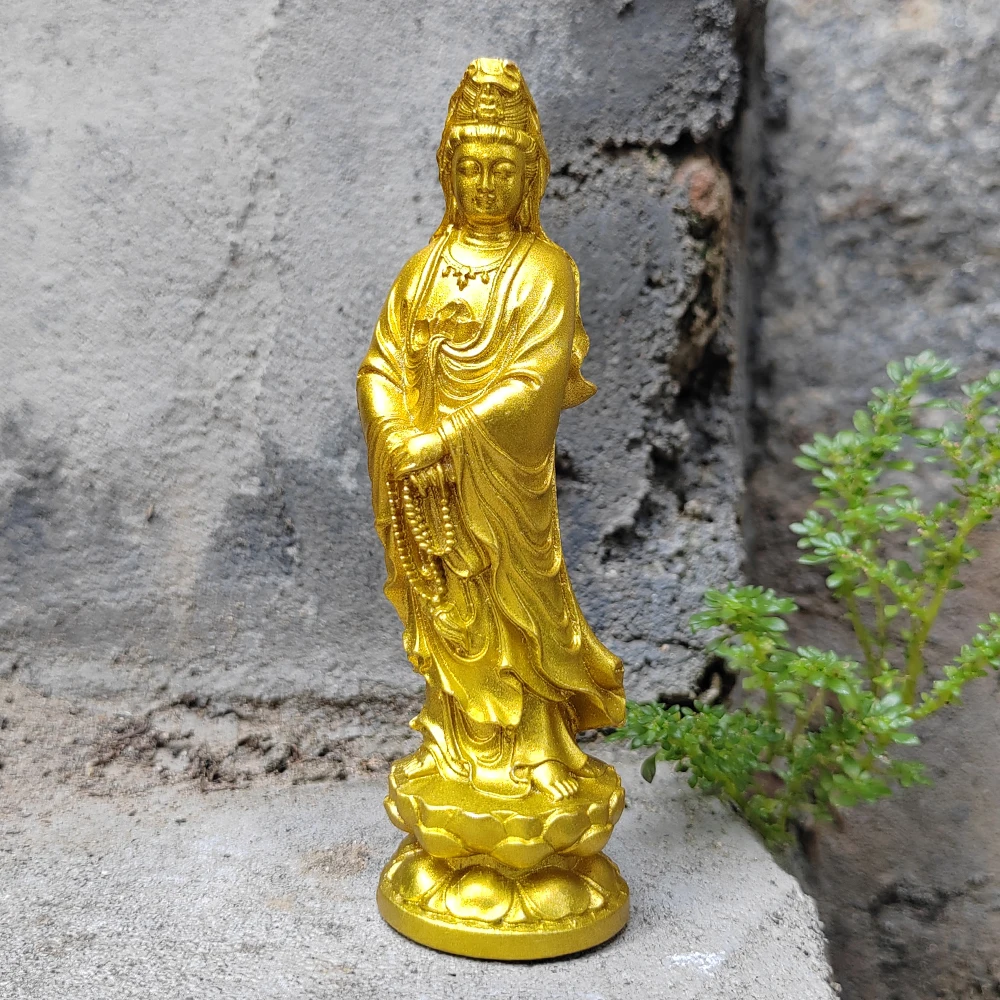 Resin Guanyin Buddha Statue Sculpture, Statue Ornament, Chinese Style, Oriental Aesthetics, Suitable for Birthday Gifts, Men's Gifts, Holiday Decorations, Centerpiece Decorations, Christmas Decorations, Fireplace, New Year Gifts