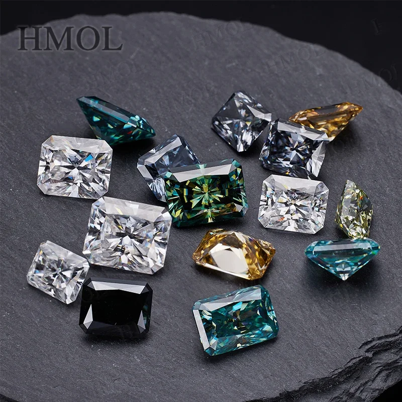 Moissanite Diamond New Brilliant Radiant Cut Loose Gemstone DIY With GRA Original D Black Green  Aqua Blue Champagne Multicolor