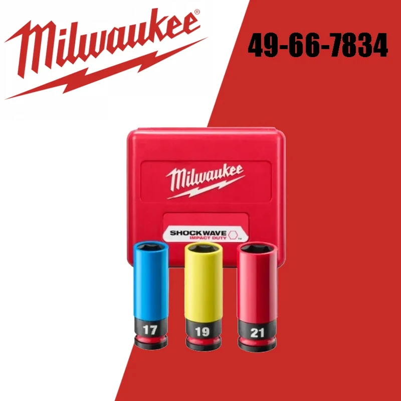 Milwaukee 49-66-7834 SHOCKWAVE Non-Slip Impact Duty 1/2 Drive Metric Lug Nut Wheel Socket Power Tool Accessories