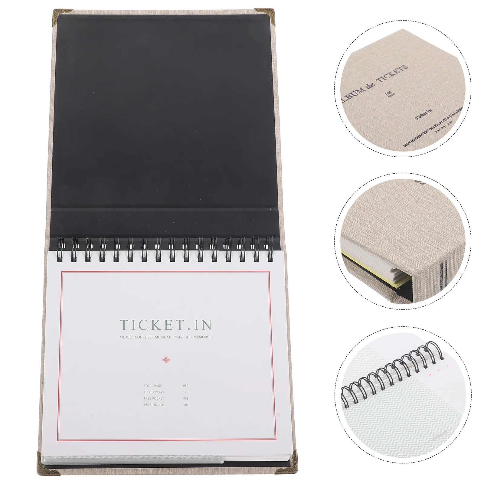 

1pc Ticket Collection Book Premium Receipt Organizer For Photo Movie Tickets Storage Durable Bill Holder Notebook Coffee