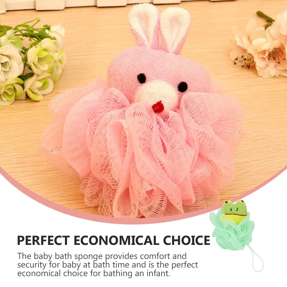 

3 Pcs Cartoon Bath Flower Sponge Mesh Baby Shower Ball for Children Body Scrubber Lovely Animal Shapes Economic Choice Bath Toy