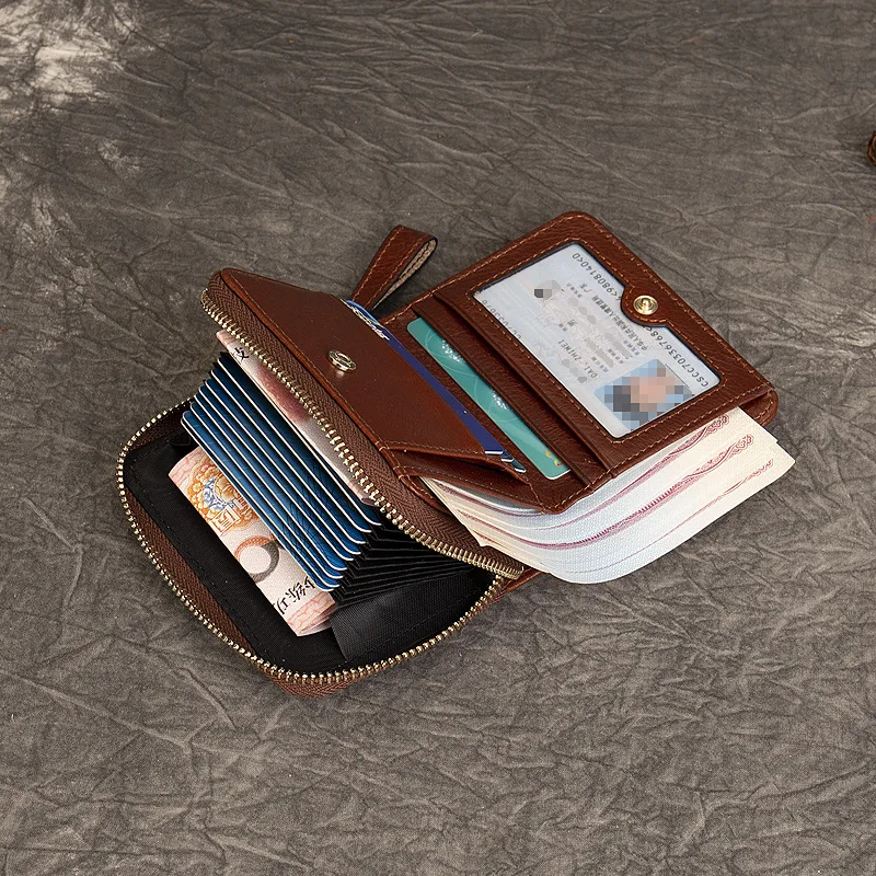 Women's Leather Wallet European and American Retro Embossing Card Holder Multi-Functional Large-Capacity Coin Purse Female