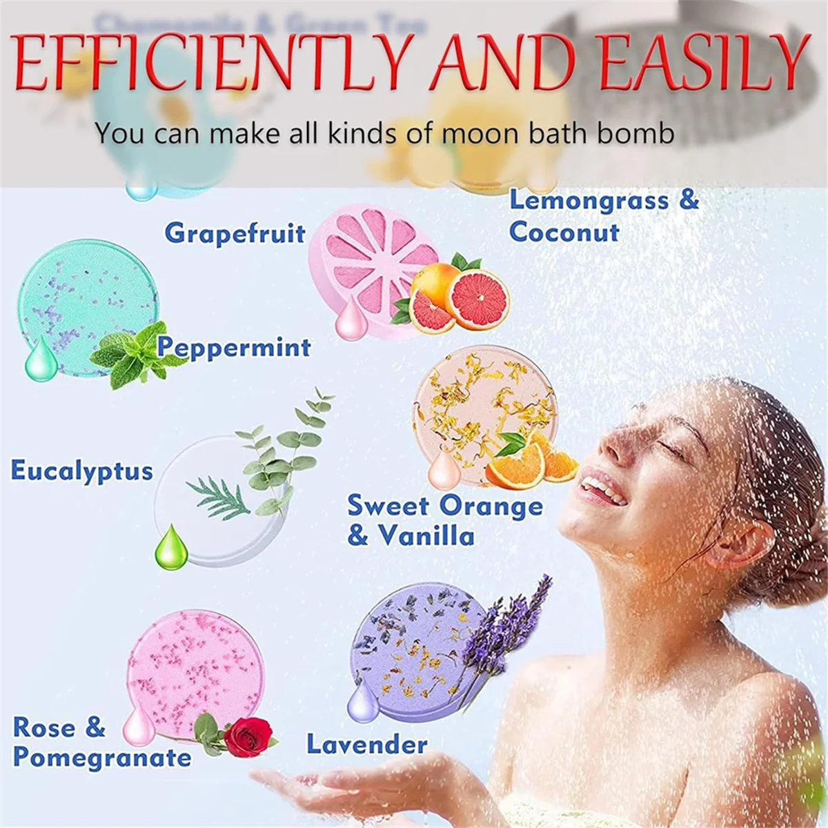 A32P_バスボム金型キット、金型セット付きシャワースチーマープレス、シャワーボムツール金型&バスボムプレス、DIY作成用