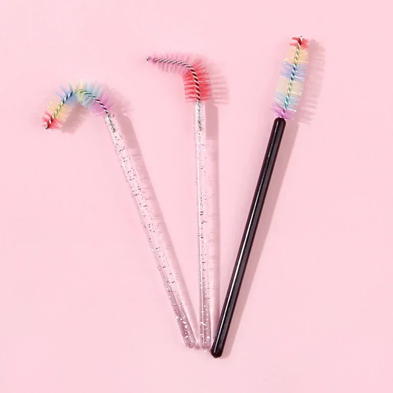 50pcs Colored Eyelash Brush Lash Mascara Wand Eyelash Curler False Lash Extension Tool Bendable Brow Brush Comb LAUKISS